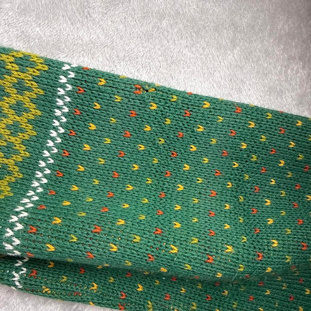 VTG Nordic Pattern Cardigan Green Wool Knit Women’s Large Sweater Button Up - Picture 6 of 8